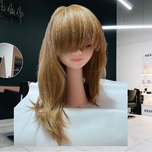 LUXHAIR Stylish Brown Blonde Highlights Hair Wig